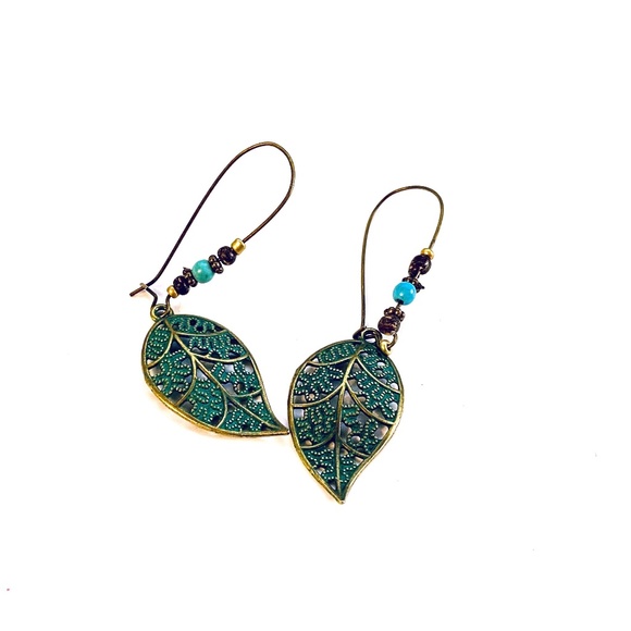 Inspired Ideas Jewelry - Leaf Dangle Earrings Bohemian Style